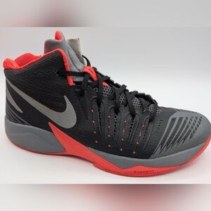 Nike Zoom Get Buckets Men's Black and Gray Athletic Shoes with Red Accents Sz 12